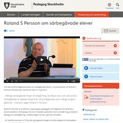 Roland S Persson om särbegåvade elever
