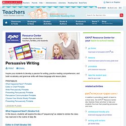 Persuasive Writing Lesson Plan Collection