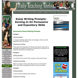 Essay Writing Prompts for Persuasive and Expository Compositions
