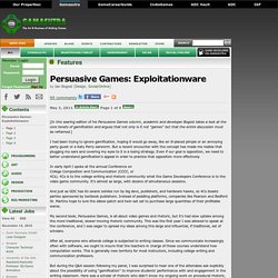 Persuasive Games: Exploitationware