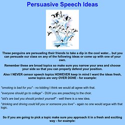 Persuasive Speech Ideas