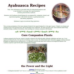 Peruvian Ayahuasca recipe