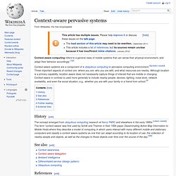 Context-aware pervasive systems