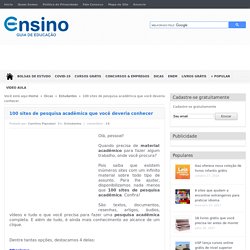 100 sites de pesquisa acadêmica que você deveria conhecer