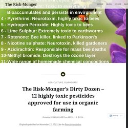 The Risk-Monger’s Dirty Dozen – 12 highly toxic pesticides approved for use in organic farming