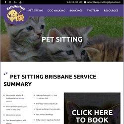 Pet Sitting Brisbane - Dog Sitting - Cat Sitting