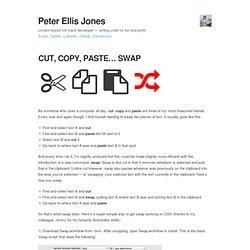 Peter Ellis Jones — CUT, COPY, PASTE... SWAP