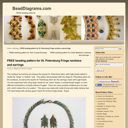 FREE beading pattern for St. Petersburg Fringe necklace and earrings - BeadDiagrams.com