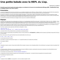 Une petite balade avec la REPL du Lisp.