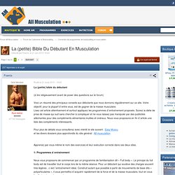 La (petite) Bible Du Débutant En Musculation - Forum All Musculation