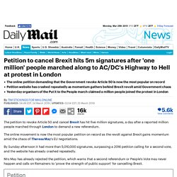 Petition to cancel Brexit closes in on 5m signatures
