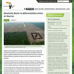Deutsche Bank: la déforestation entre en bourse