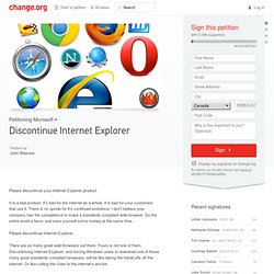 Petition: Discontinue Internet Explorer