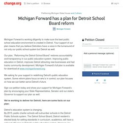 Michigan Forward has a plan for Detroit School Board reform