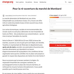 Petition · Pour la ré-ouverture du marché de Montbard