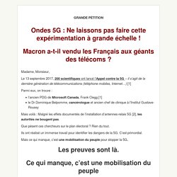 Pétition : Stop à la 5G !