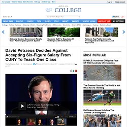 David Petraeus Decides Against Accepting Six-Figure Salary From CUNY To Teach One Class