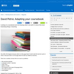 David Petrie: Adapting your coursebook