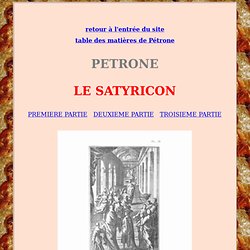 PETRONE : Satyricon : introduction