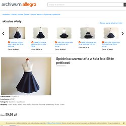 Spódnica czarna tafta z koła lata 50-te petticoat (3848000591