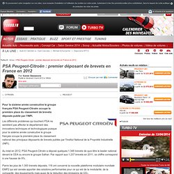 PSA Peugeot-Citroën : premier déposant de brevets en France en 2012