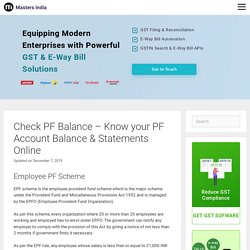 Check PF Balance online