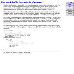 Ben Pfaff: How can I shuffle the contents of an array?