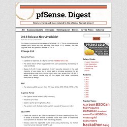 Pfsense 2.0.3 Available