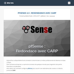 pfSense 2.3 : redondance avec CARP - Adrien Furet