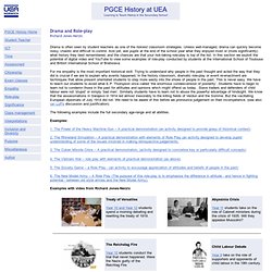 PGCE History at UEA - Drama and Role-play - Welcome