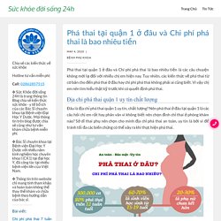 Phá thai tại quận 1 ở đâu và Chi phí phá thai là bao nhiêu tiền