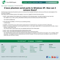 Knowledge Base Article - I have phantom serial ports in Windows XP. How can I remove them? - Support