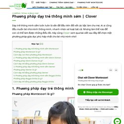 Phương pháp dạy trẻ thông minh sớm