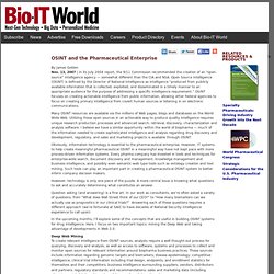 OSINT and the Pharmaceutical Enterprise