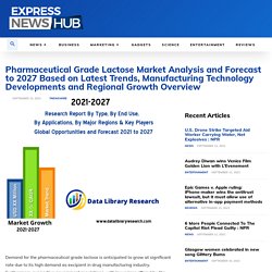 Pharmaceutical Grade Lactose Market Analysis and Forecast to 2027 Based on Latest Trends, Manufacturing Technology Developments and Regional Growth Overview - Expressnewshub