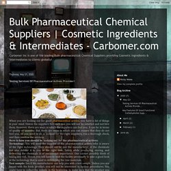 Bulk Pharmaceutical Chemical Suppliers