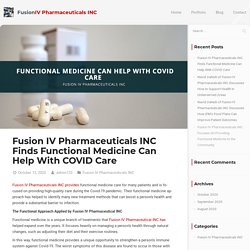 Fusion IV Pharmaceuticals INC: Medicine Can Help With COVID Care