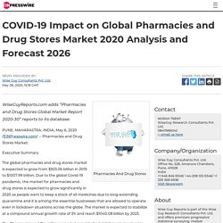 COVID-19 Impact on Global Pharmacies and Drug Stores Market 2020 Analysis and Forecast 2026