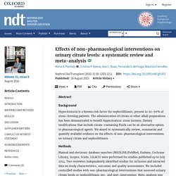 Effects of non-pharmacological interventions on urinary citrate levels: a systematic review and meta-analysis