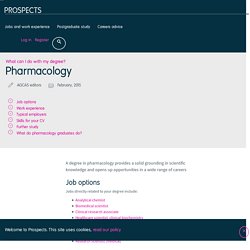 What can I do with a pharmacology degree?