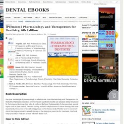Dental eBooks » [Premium] Pharmacology and Therapeutics for Dentistry, 6th Edition