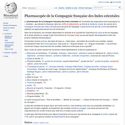 Pharmacopée de la Compagnie française des Indes orientales