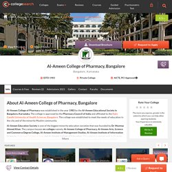 Al-Ameen College of Pharmacy Bangalore - Admission, Fees, Reviews, Courses 2020