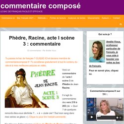 Phèdre, acte 1 scène 3 : commentaire