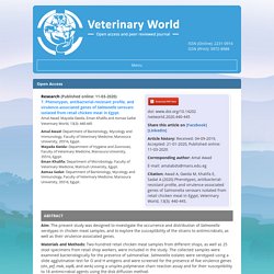 VETERINARY WORLD 11/03/20 Phenotypes, antibacterial-resistant profile, and virulence-associated genes of Salmonella serovars isolated from retail chicken meat in Egypt
