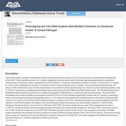 "Phenotyping and 16S rDNA Analysis after Biofield Treatment on Citrobac" by Mahendra Kumar Trivedi