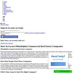 Philadelphia Commercial Real Estate Companies