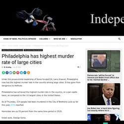 Philadelphia has highest murder rate of large cities