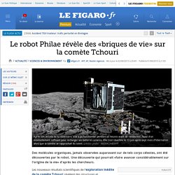 Le robot Philae révèle des «briques de vie» sur la comète Tchouri