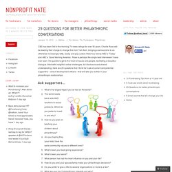 29 Questions for better philanthropic conversations « Nonprofit Nate